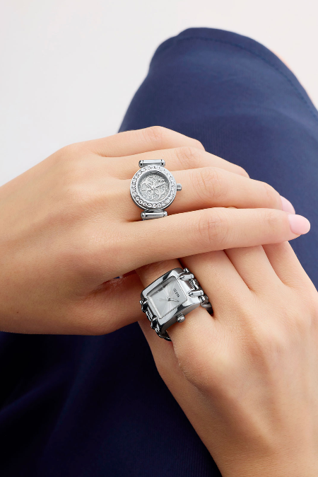 GUESS SAT PRSTEN MOD HEAVY METAL GW1079L1 Silver Group