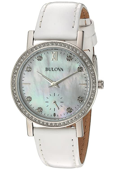 RUCNI SAT BULOVA Crystal Leather 96L245 Silver Group