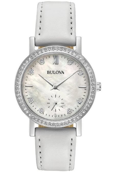 RUCNI SAT BULOVA Crystal Leather 96L245 Silver Group