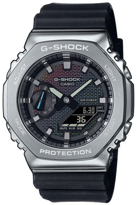 RUCNI SAT CASIO G-Shock Rainbow Brick Wall GM-2100RW-1AER Silver Group