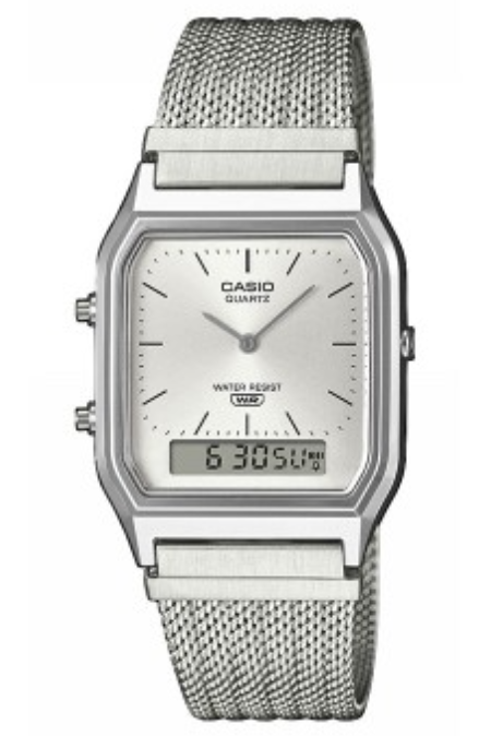 RUCNI SAT CASIO VINTAGE UNISEX ANALOGNO-DIGITALNI SAT AQ-230EM-7AEF Silver Group