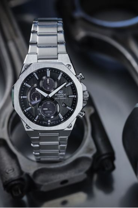 RUCNI SAT CASIO EDIFICE Slim Line with Sapphire Crystal EFS-S570D-3AUEF Silver Group