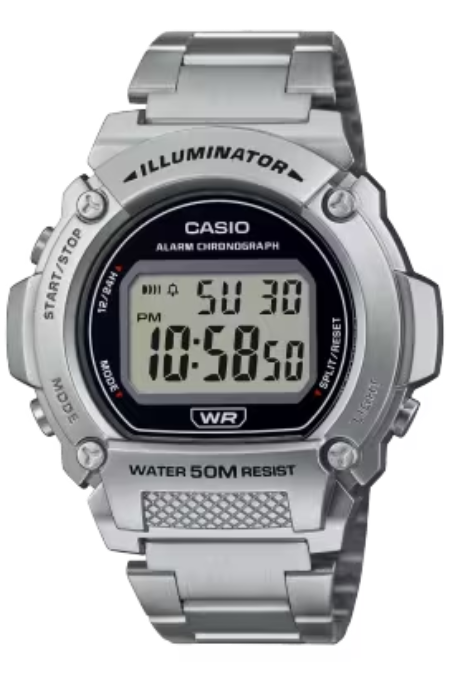 RUCNI SAT CASIO  W-219HD-1AVEF Silver Group