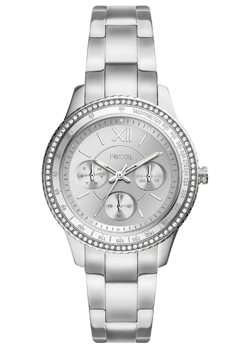 RUCNI SAT FOSSIL Stella Sport Multifunction Stainless Steel Watch ES5108 Silver Group