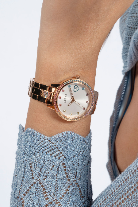 RUCNI SAT GUESS Three of Hearts GW0657L3 Silver Group