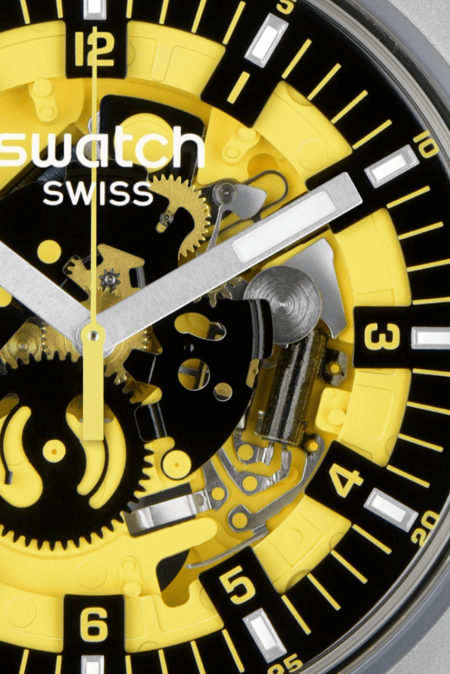 RUCNI SAT SWATCH BIG BOLD IRONY BOLDEN YELLOW SB07S109 Silver Group
