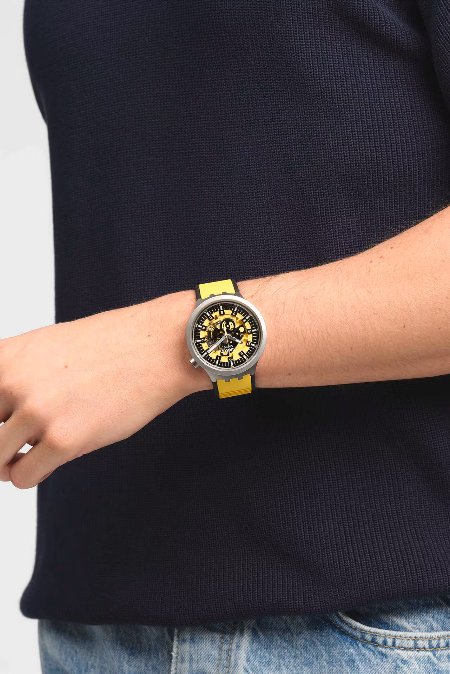 RUCNI SAT SWATCH BIG BOLD IRONY BOLDEN YELLOW SB07S109 Silver Group