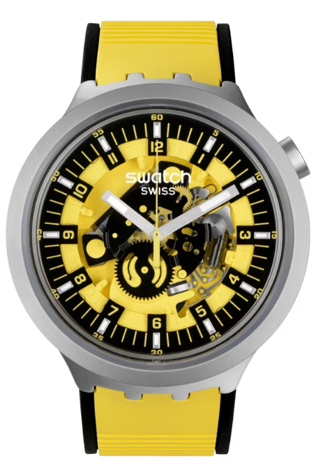 RUCNI SAT SWATCH BIG BOLD IRONY BOLDEN YELLOW SB07S109 Silver Group