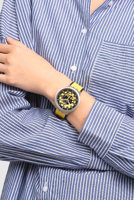 RUCNI SAT SWATCH BIG BOLD IRONY BOLDEN YELLOW SB07S109 Silver Group