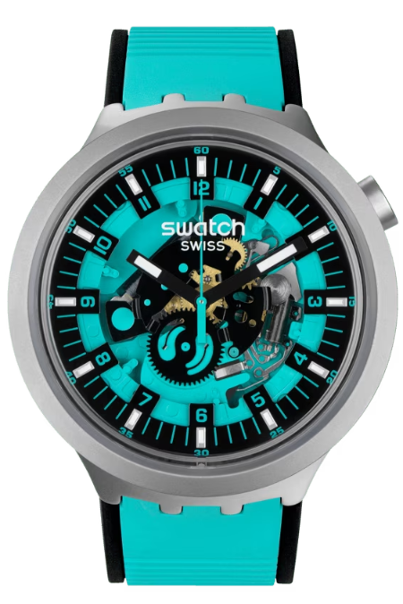 RUCNI SAT SWATCH BIG BOLD IRONY MINT TRIM SB07S111 Silver Group