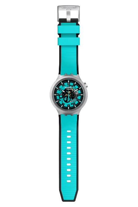 RUCNI SAT SWATCH BIG BOLD IRONY MINT TRIM SB07S111 Silver Group