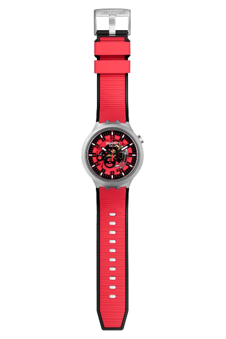 RUCNI SAT SWATCH BIG BOLD IRONY RED JUICY SB07S110 Silver Group
