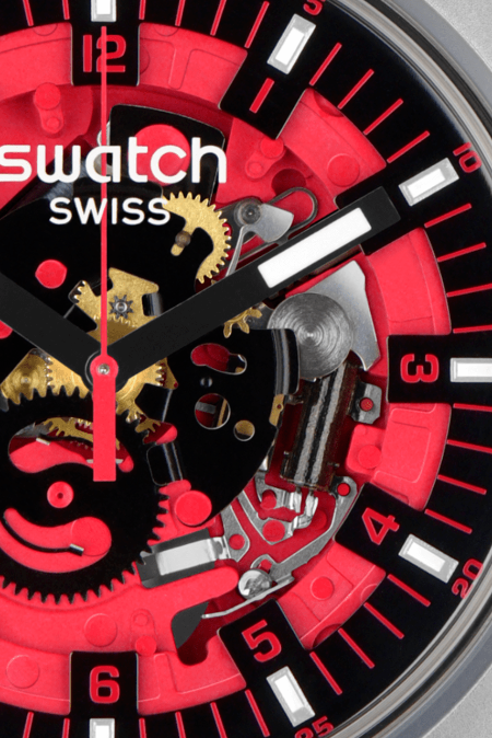 RUCNI SAT SWATCH BIG BOLD IRONY RED JUICY SB07S110 Silver Group
