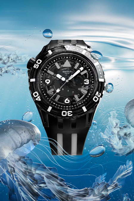 RUCNI SAT SWATCH BLACK SEA NETTLE SSCU09B100 Silver Group