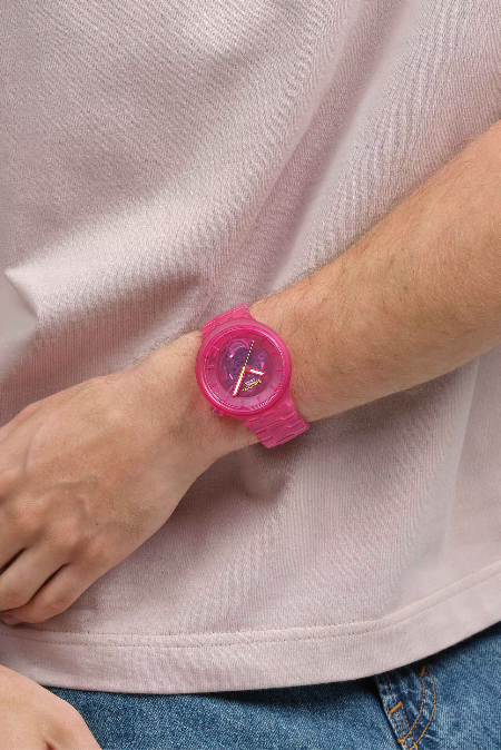 RUCNI SAT SWATCH BIG BOLD PINK JOY SB05P102 Silver Group