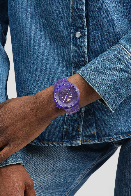 RUCNI SAT SWATCH BIG BOLD PURPLE JOY SB05V103 Silver Group