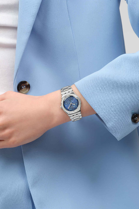 RUCNI SAT SWATCH PETAL FRENZY YLS235G Silver Group