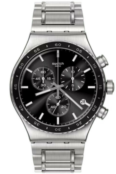 RUCNI SAT SWATCH  Irony at Night YVS495G Silver Group