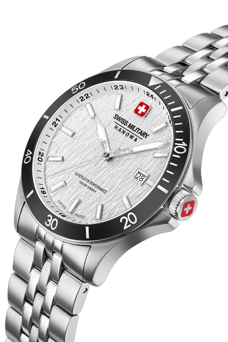 RUCNI SAT SWISS MILITARY HANOWA FLAGSHIP ELEMENTS AIR SMWGH0006702 Silver Group