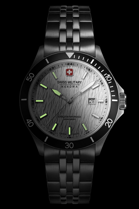 RUCNI SAT SWISS MILITARY HANOWA FLAGSHIP ELEMENTS AIR SMWGH0006702 Silver Group