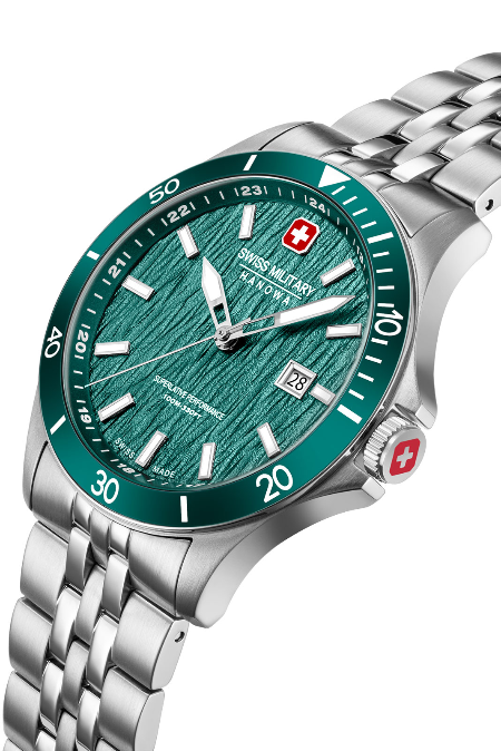 RUCNI SAT SWISS MILITARY HANOWA  FLAGSHIP ELEMENTS EARTH SMWGH0006704 Silver Group