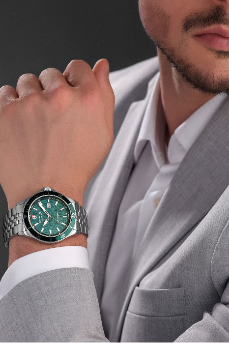 RUCNI SAT SWISS MILITARY HANOWA  FLAGSHIP ELEMENTS EARTH SMWGH0006704 Silver Group