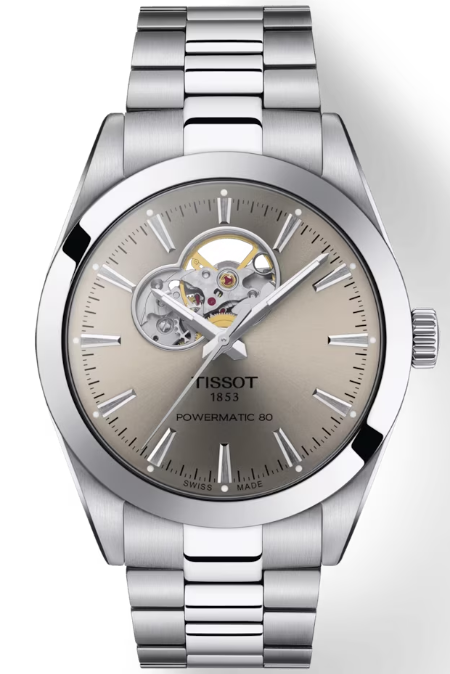 RUCNI SAT TISSOT GENTLEMAN POWERMATIC 80 OPEN HEART T127.407.11.081.00 Silver Group