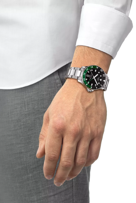 RUCNI SAT TISSOT Seastar 1000 GMT T120.852.11.051.00 Silver Group