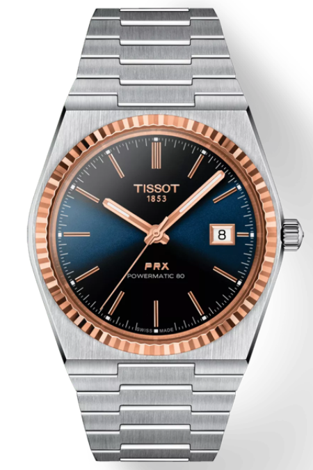 RUCNI SAT TISSOT  PRX Powermatic 80 Steel & 18K Gold Bezel T931.407.41.041.00 Silver Group
